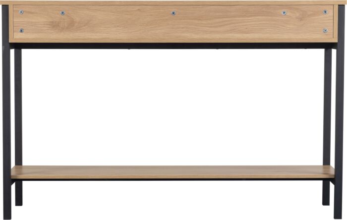 Miami 2 Drawer Console Table - Oak Effect/Black