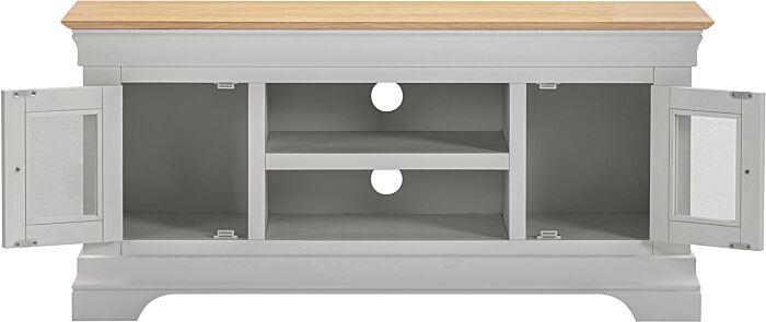 Bordeaux Small TV Stand - Pebble Grey/Oak
