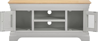 Bordeaux Small TV Stand - Pebble Grey/Oak