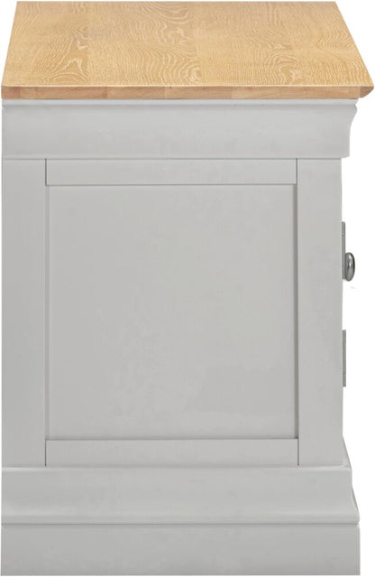 Bordeaux Small TV Stand - Pebble Grey/Oak