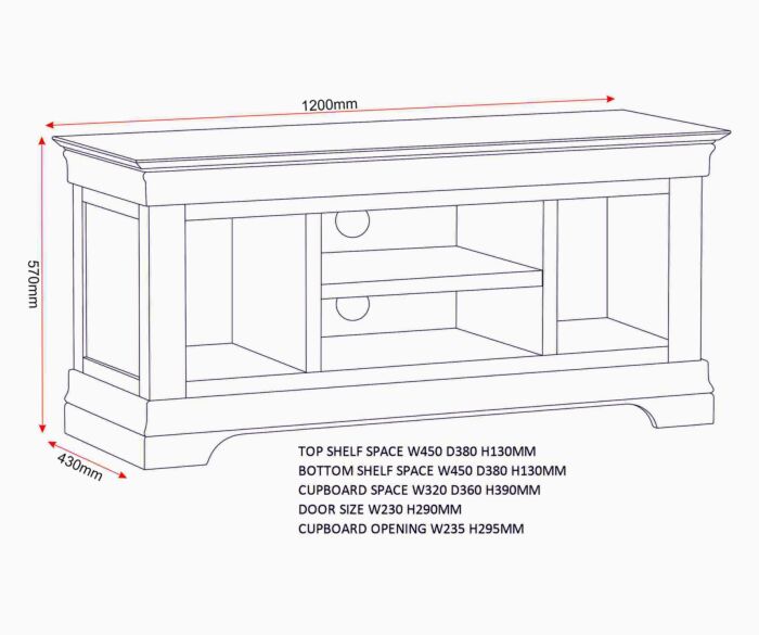 Bordeaux Small TV Stand - Pebble Grey/Oak