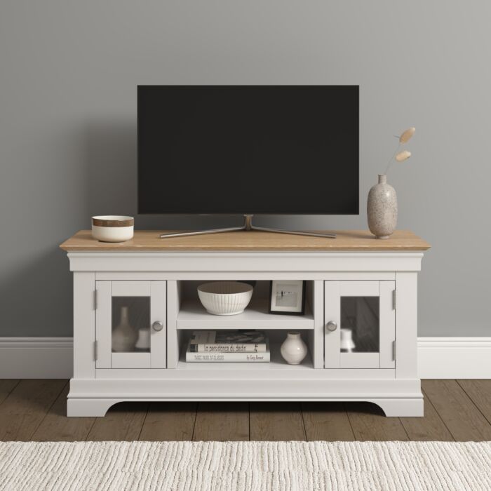 Bordeaux Small TV Stand - Ivory/Oak