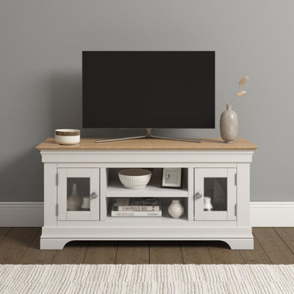 Bordeaux Small TV Stand - Ivory/Oak