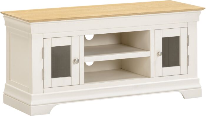 Bordeaux Small TV Stand - Ivory/Oak