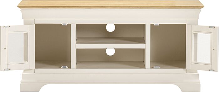 Bordeaux Small TV Stand - Ivory/Oak