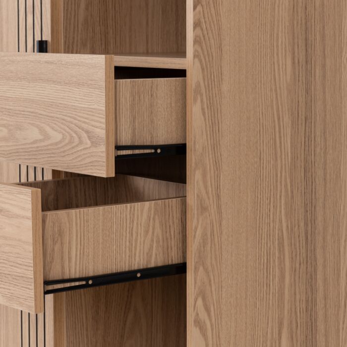 Tessa 1 Door 2 Drawer Bookcase Unit - Natural Oak Effect