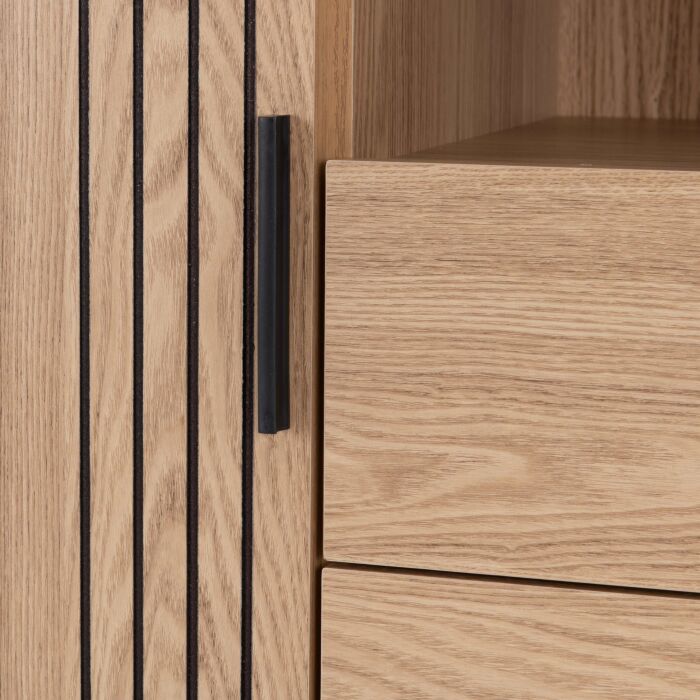 Tessa 1 Door 2 Drawer Bookcase Unit - Natural Oak Effect