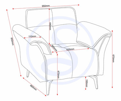 Amalfi 1 Seater Chair - Grey Fabric
