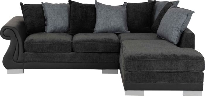 Elsa Right Hand Facing Corner Sofa - Dark Grey