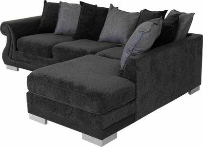 Elsa Right Hand Facing Corner Sofa - Dark Grey