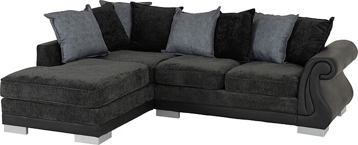 Elsa Left Hand Facing Corner Sofa - Dark Grey