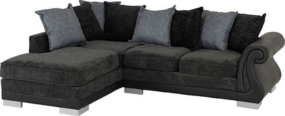 Elsa Left Hand Facing Corner Sofa - Dark Grey