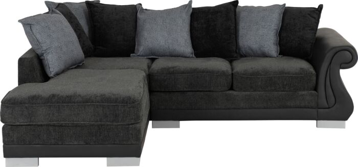 Elsa Left Hand Facing Corner Sofa - Dark Grey