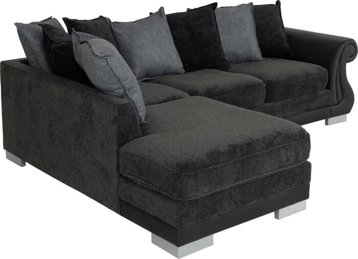 Elsa Left Hand Facing Corner Sofa - Dark Grey