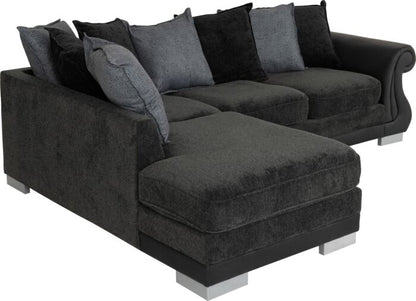 Elsa Left Hand Facing Corner Sofa - Dark Grey
