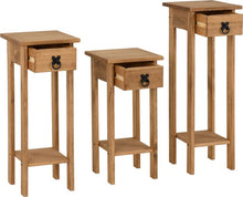 Corona 3 Plant Stands - Distressed Waxed Pine