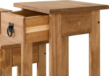 Corona 3 Plant Stands - Distressed Waxed Pine