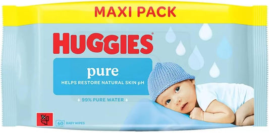 Huggies Pure Baby Wipes 12x60 Pack