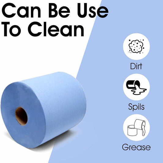 Centrefeed Blue Rolls 2 Ply 6 Pack