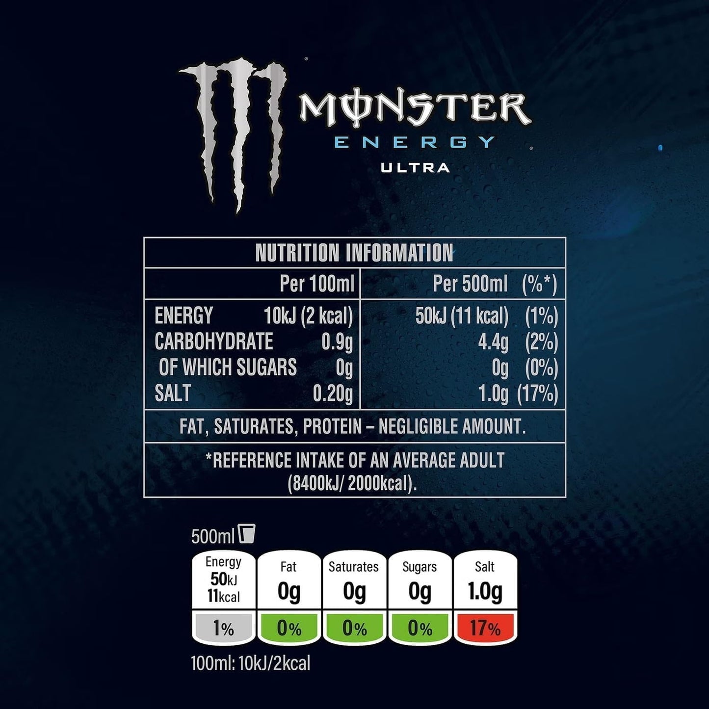Monster Energy Drink Can - 500ml - Ultra White (12Pack)