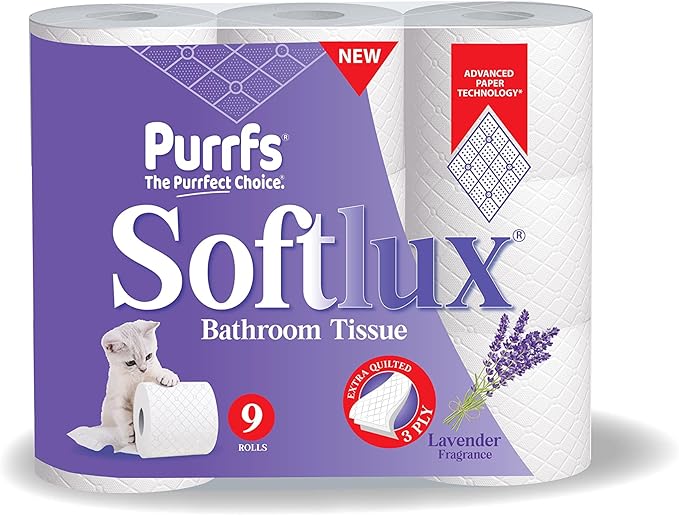 Softlux 3ply 9 Pack Toilet Rolls