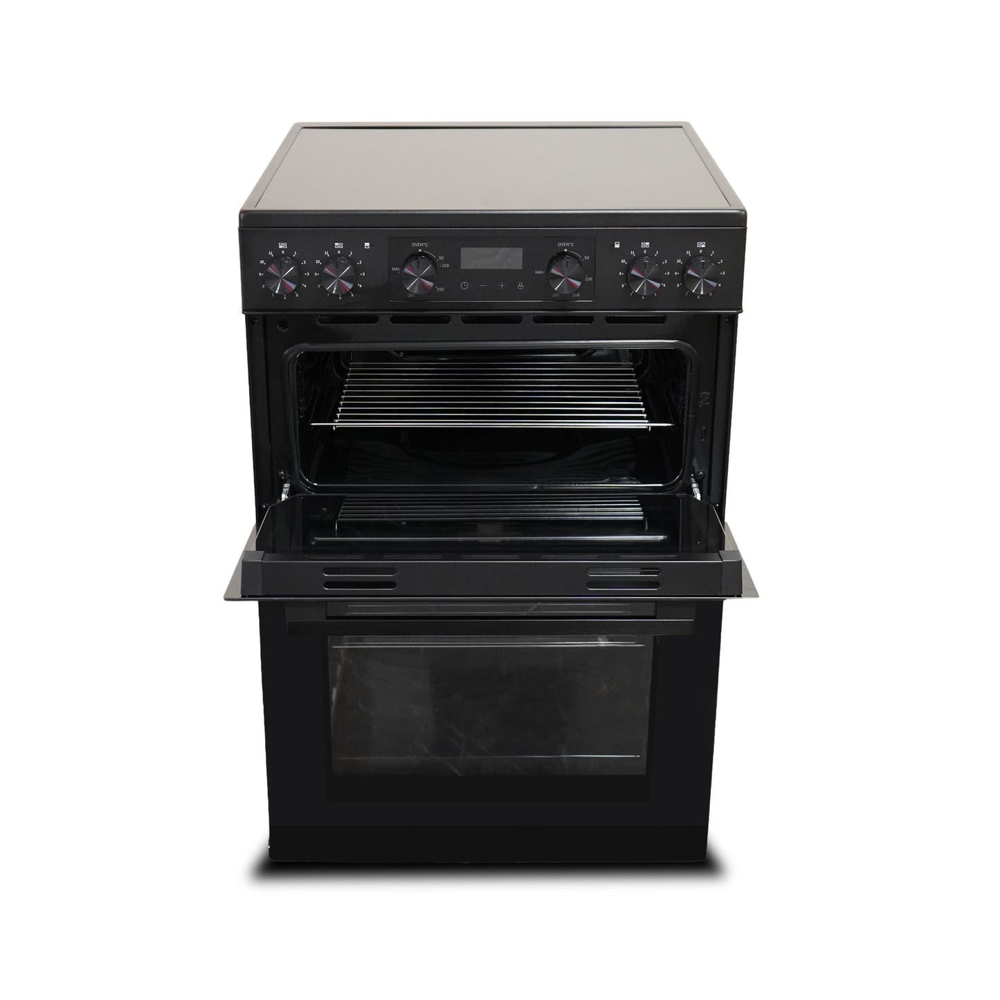 Montpellier MDAFCD60FK 60cm Ceramic Double Cooker in Black