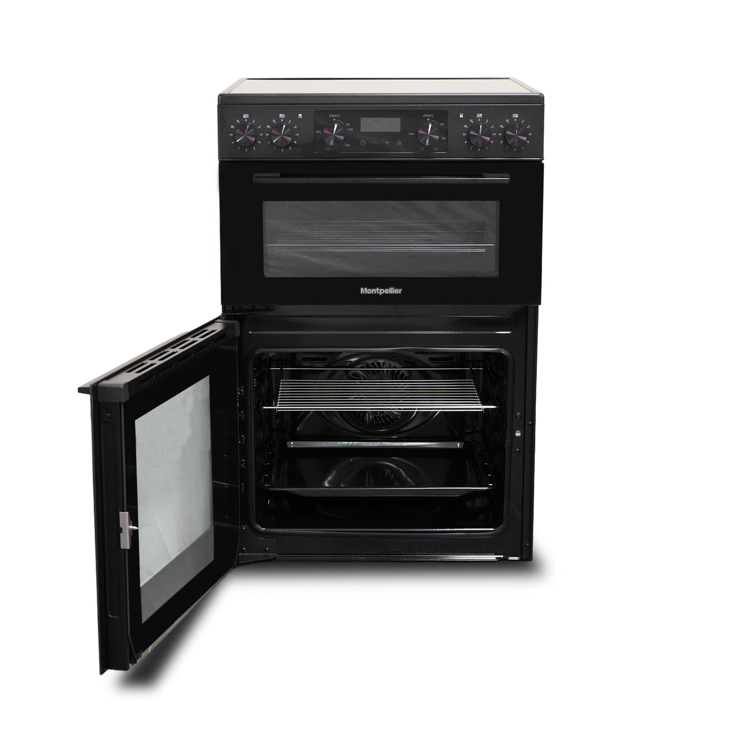 Montpellier MDAFCD60FK 60cm Ceramic Double Cooker in Black