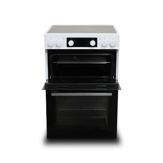 Montpellier MDAFCD60FW 60cm Ceramic Double Cooker in White