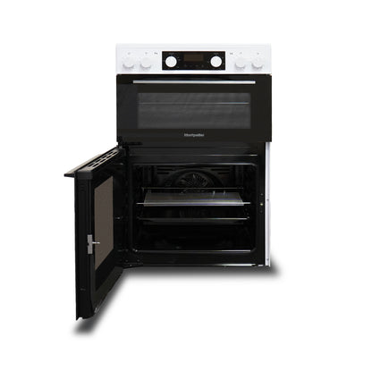 Montpellier MDAFCD60FW 60cm Ceramic Double Cooker in White