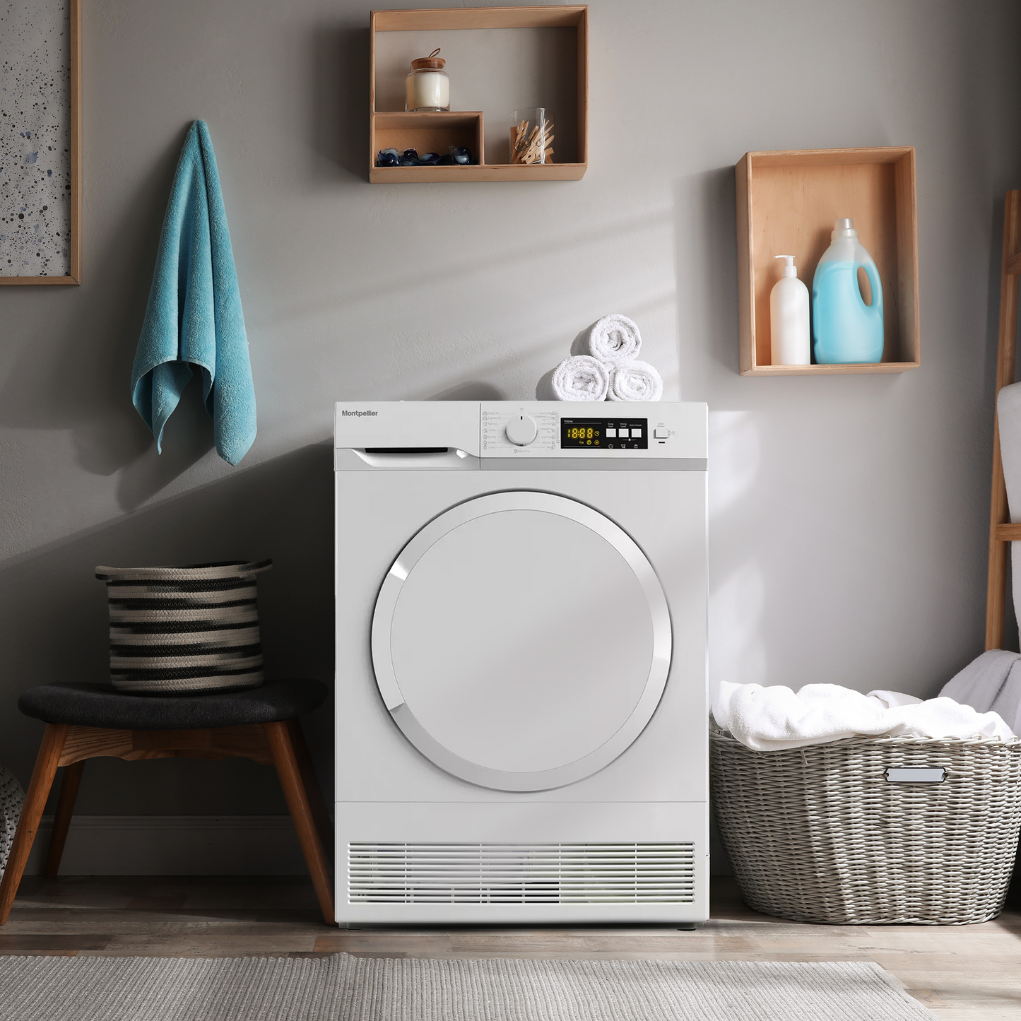 Montpellier MDATDSC7W 7Kg Condenser Sensor Dry Tumble Dryer in White