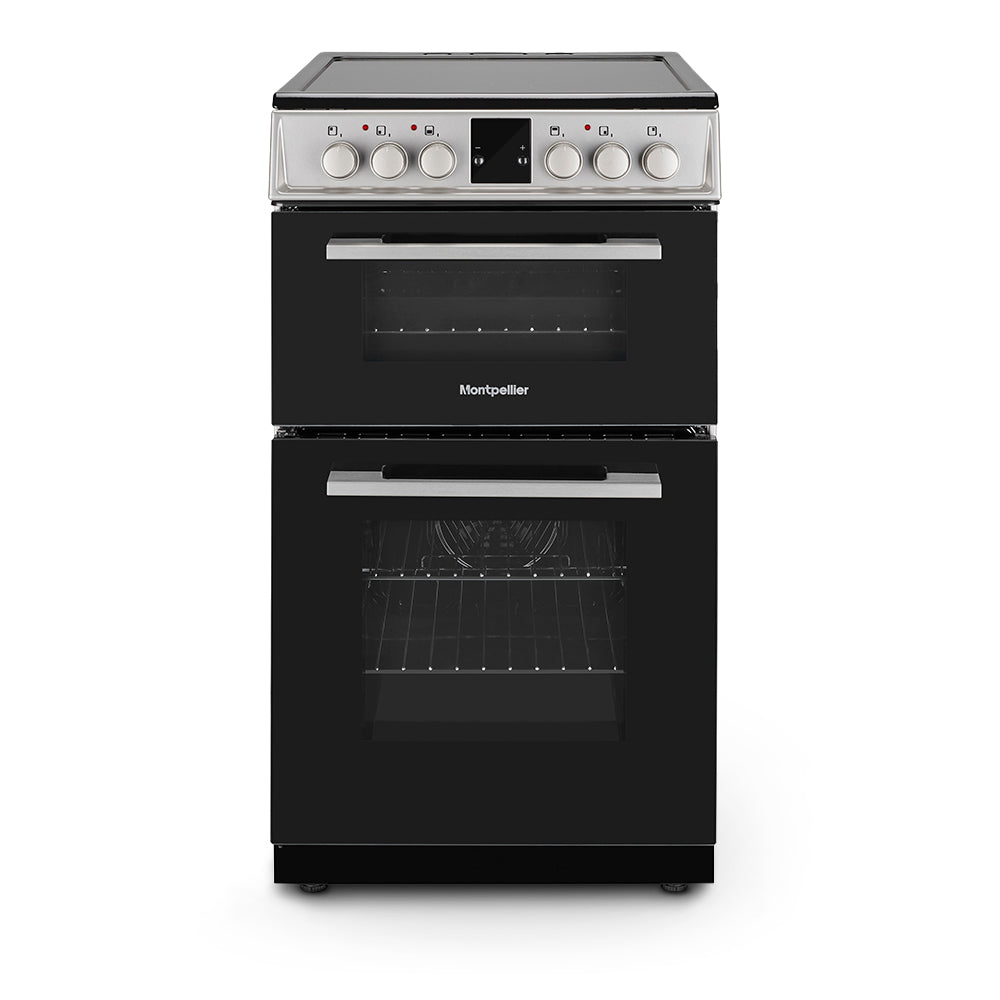 Montpellier MDOC50FS 50cm Double Ceramic Cooker in Silver