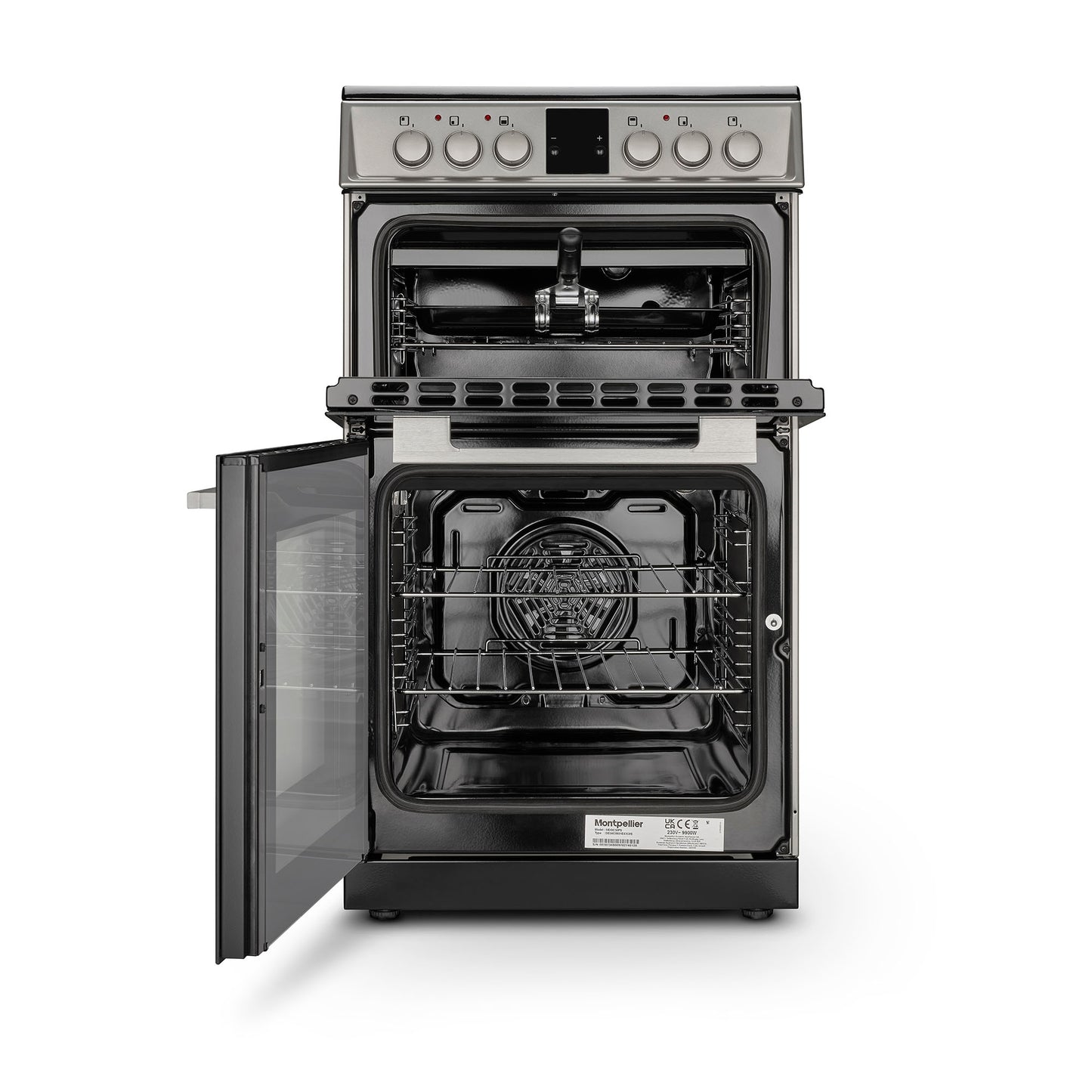 Montpellier MDOC50FS 50cm Double Ceramic Cooker in Silver