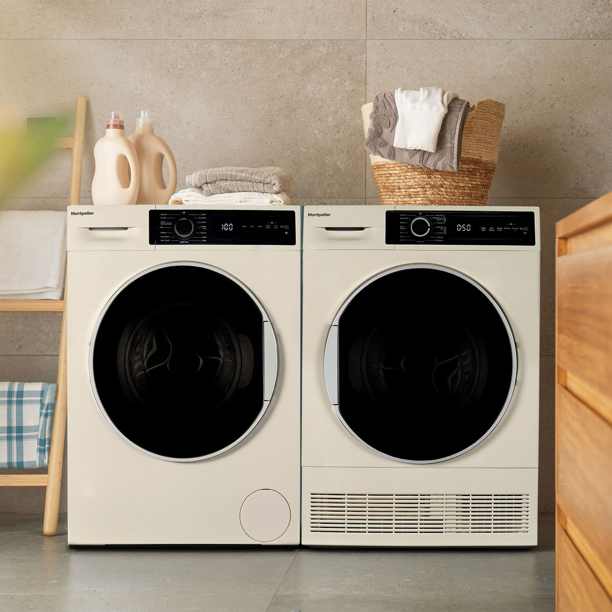 Montpellier MTDC8SDC 8Kg Condenser Sensor Dry Tumble Dryer in Cream