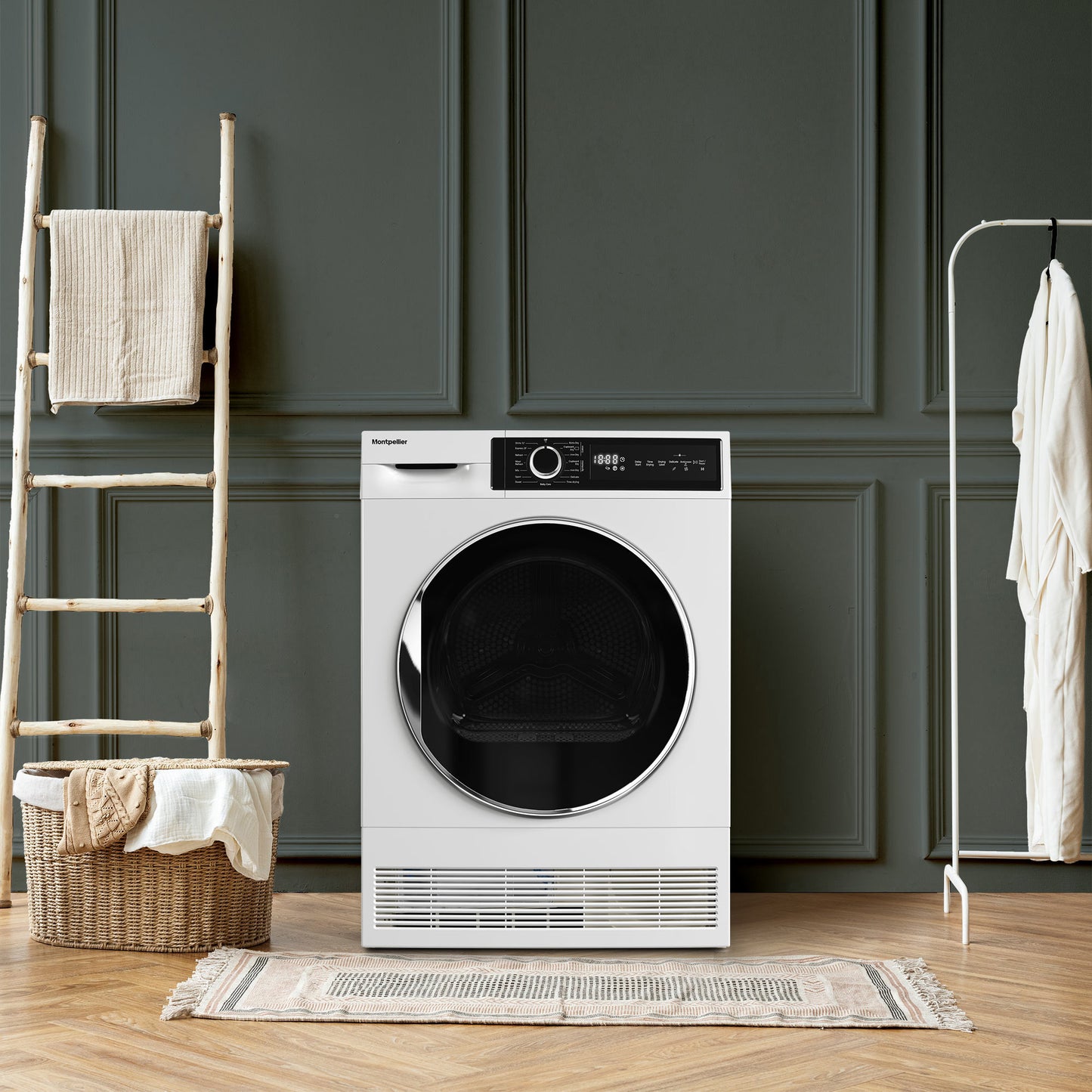 Montpellier MTDC8SDW 8Kg Condenser Sensor Dry Tumble Dryer in White